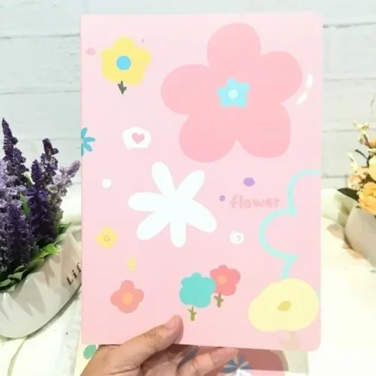 Σημειωματάριο 80 Φύλλων A5 Ριγέ 15x21 cm Flower Ροζ 888107