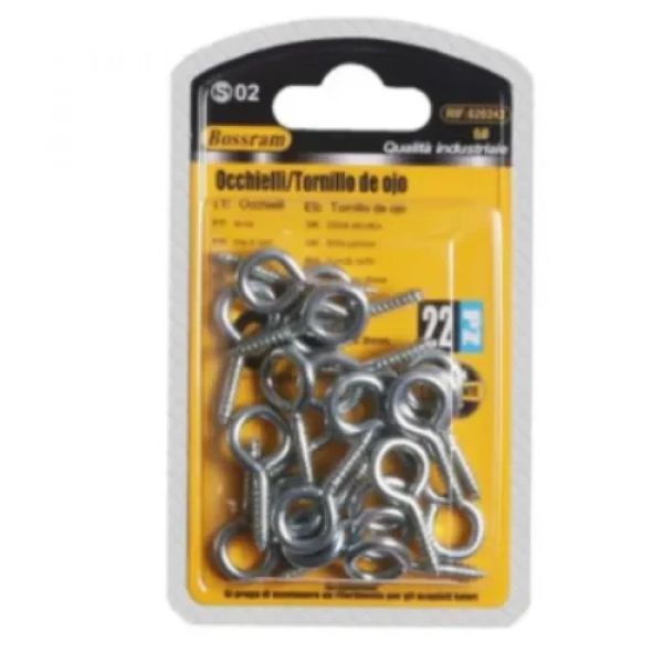 Σετ 22 τμχ Θηλιές Βιδωτές Γαλβανιζέ 30x2.9mm Bossram 620242