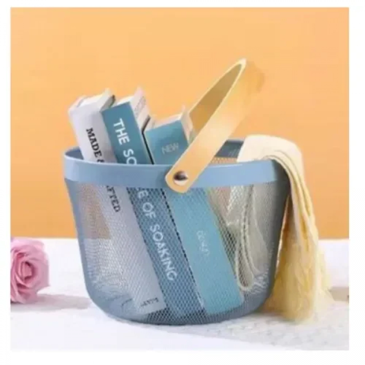 Στρογγυλό Μεταλλικό Καλάθι με Χερούλι 25x18 cm 21748 Μαύρο