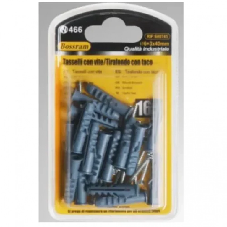 Βίδες με Ούπα 16 τμχ 3x40mm+Φ6mm Bossram 680745