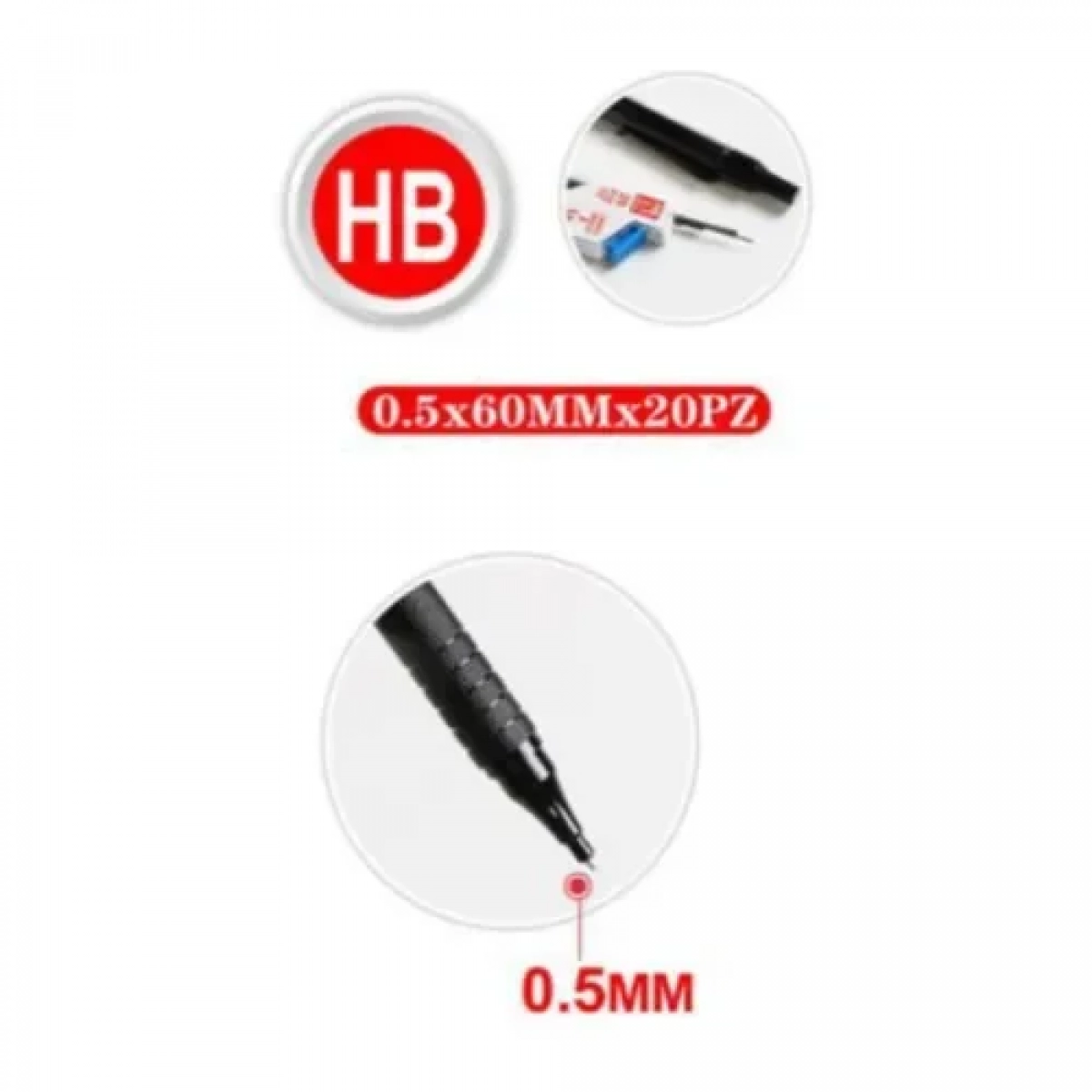 Μηχανικό Μολύβι HB 0.5mm + 20 Μύτες Μαύρο Stelan 864082