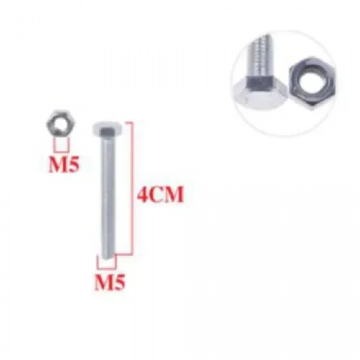 Βίδες εξάγωνες με παξιμάδι M5x40mm+M5 Σετ 8 τμχ Bossram 620368