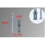 Βίδες με Ούπα 16 τμχ 3x40mm+Φ6mm Bossram 680745
