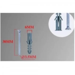 Βίδες με Ούπα 20 τμχ 3.5x30mm+Φ6mm Bossram 680747