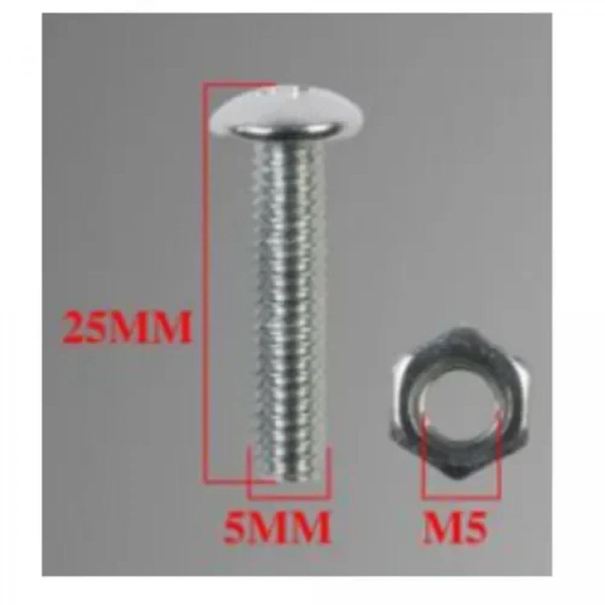 Σετ Βίδες Σταυρού με Παξιμάδια 5x25mm + M5 Σετ 10 τμχ Bossram 991002