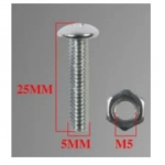 Σετ Βίδες Σταυρού με Παξιμάδια 5x25mm + M5 Σετ 10 τμχ Bossram 991002