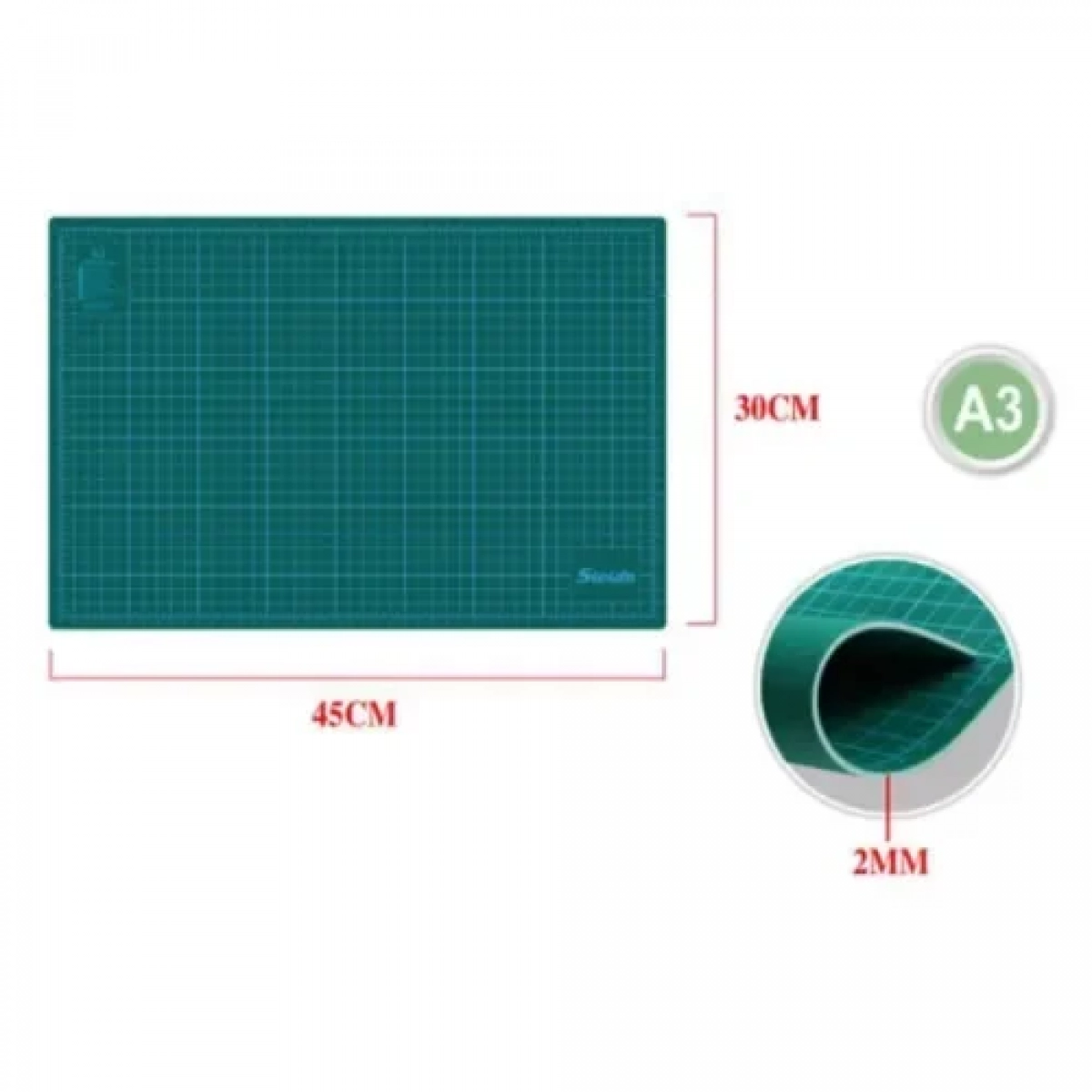 Επιφάνεια Κοπής Πράσινη Α3 300x450x2 mm Stelan 689199