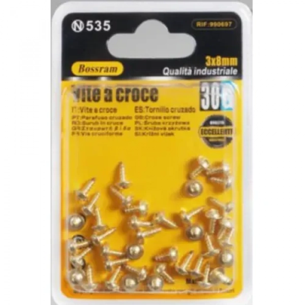 Βίδες Σταυρού 30g 8x3mm Χρυσές Bossram 990699