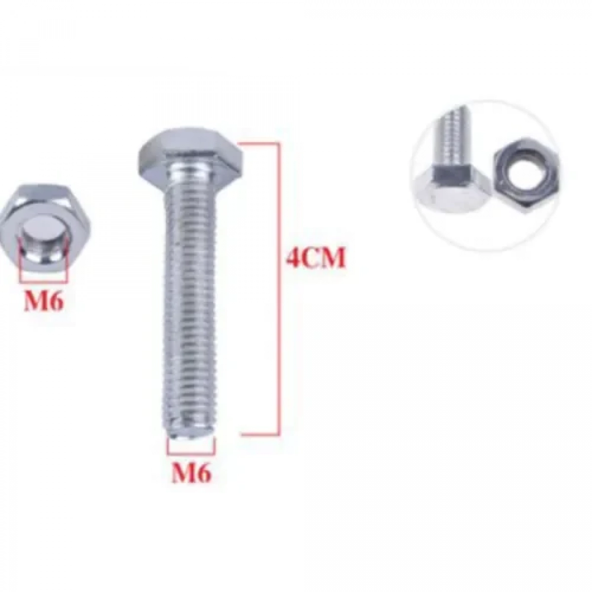 Βίδες εξάγωνες M6x40mm+M6 Σετ 7 τμχ Bossram 620371
