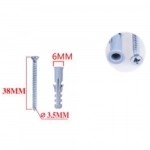 Βίδες με Ούπα 18 τμχ 3.5x38mm+Φ6mm Bossram 680748