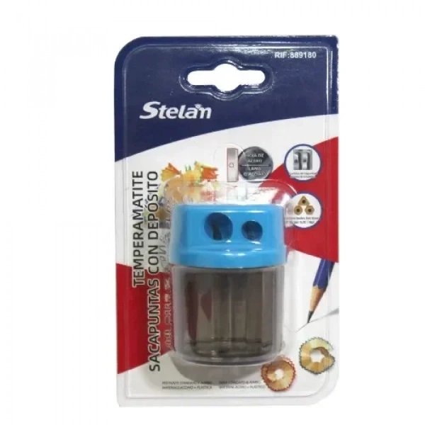 Διπλή Ξύστρα Βαρελάκι Stelan 689273 Μπλε