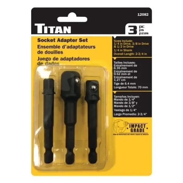 Σετ προσαρμογέα 3 τεμαχίων Titan 12082 (1/4 “, 3/8” και 1/2 “)