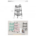 Τρόλει Κουζίνας Μεταλλικό 3 Θέσεων 45x30.5x77cm σε Μαύρο Χρώμα 21829