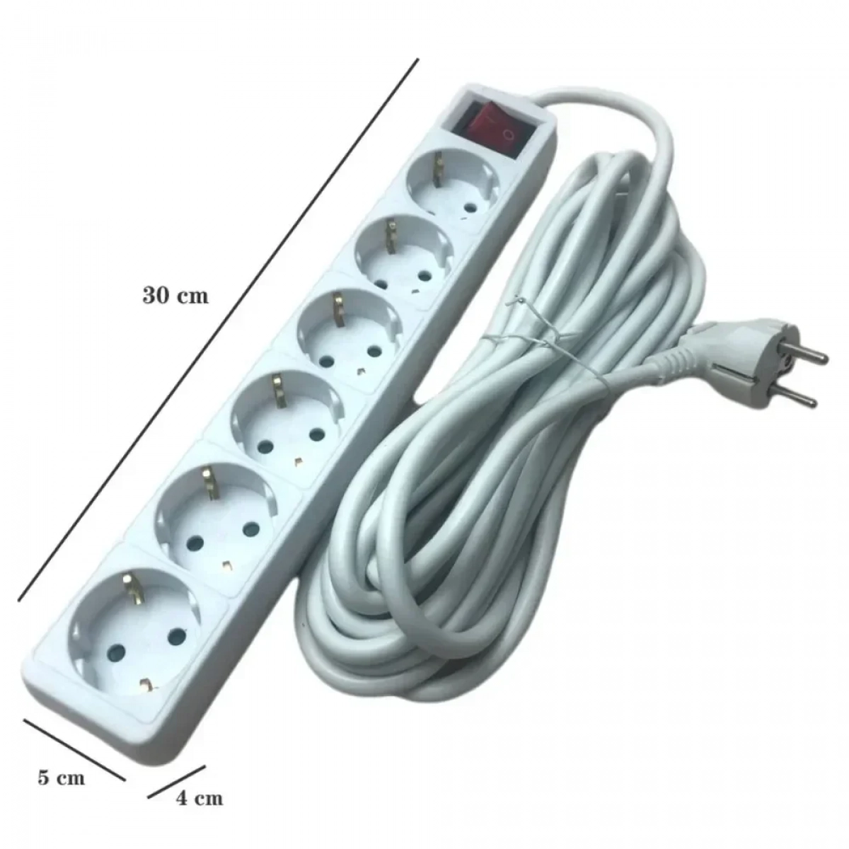 AB-E1080 Πολύπριζο 5 Μέτρων με 6 Θύρες και Διακόπτη - Photo2