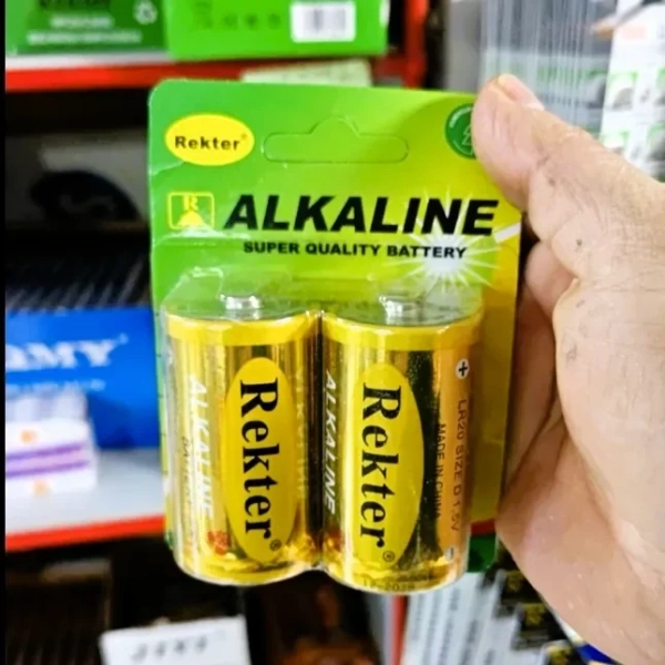 Αλκαλικές Μπαταρίες Rekter LR20 1.5V Μέγεθος D Σετ 2 Τεμάχια