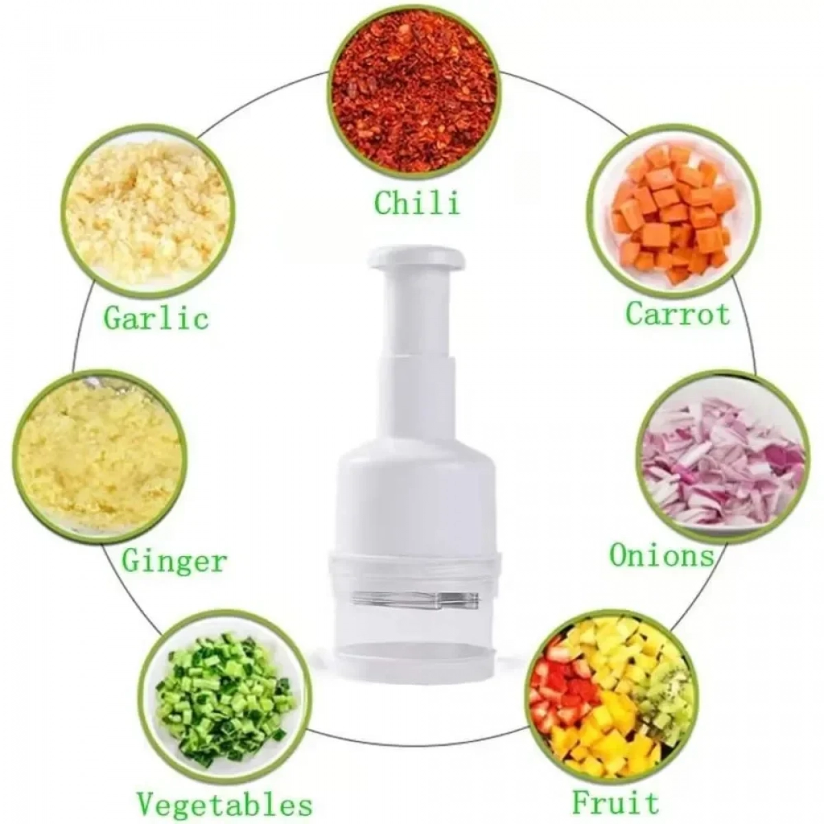 Χειροκίνητος Πολυκόφτης Λαχανικών με Δοχείο - Λευκό - Photo2