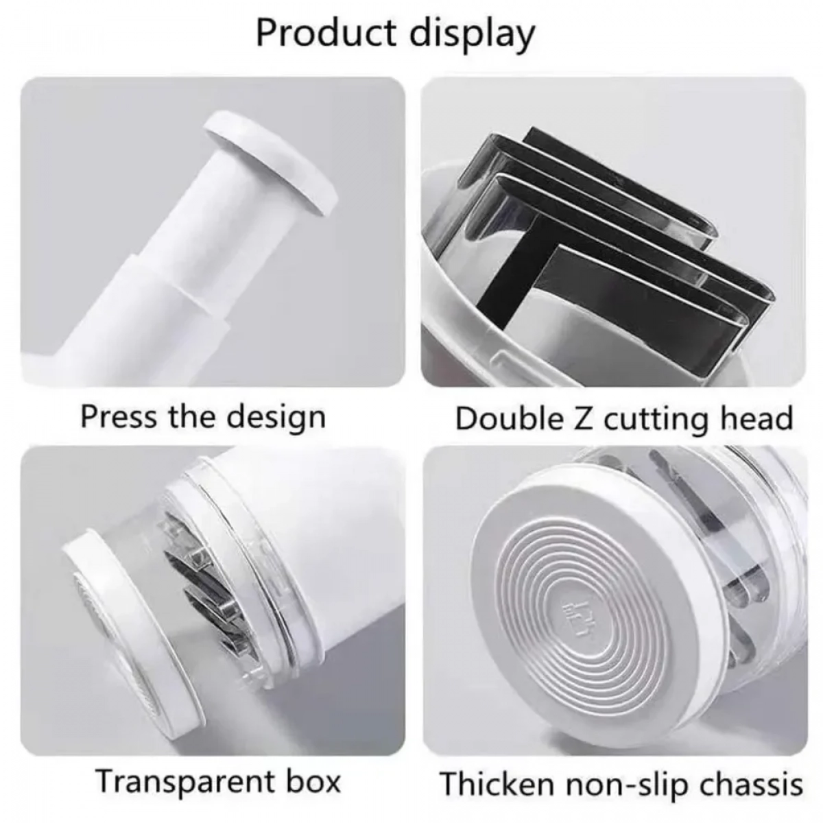 Χειροκίνητος Πολυκόφτης Λαχανικών με Δοχείο - Λευκό - Photo6