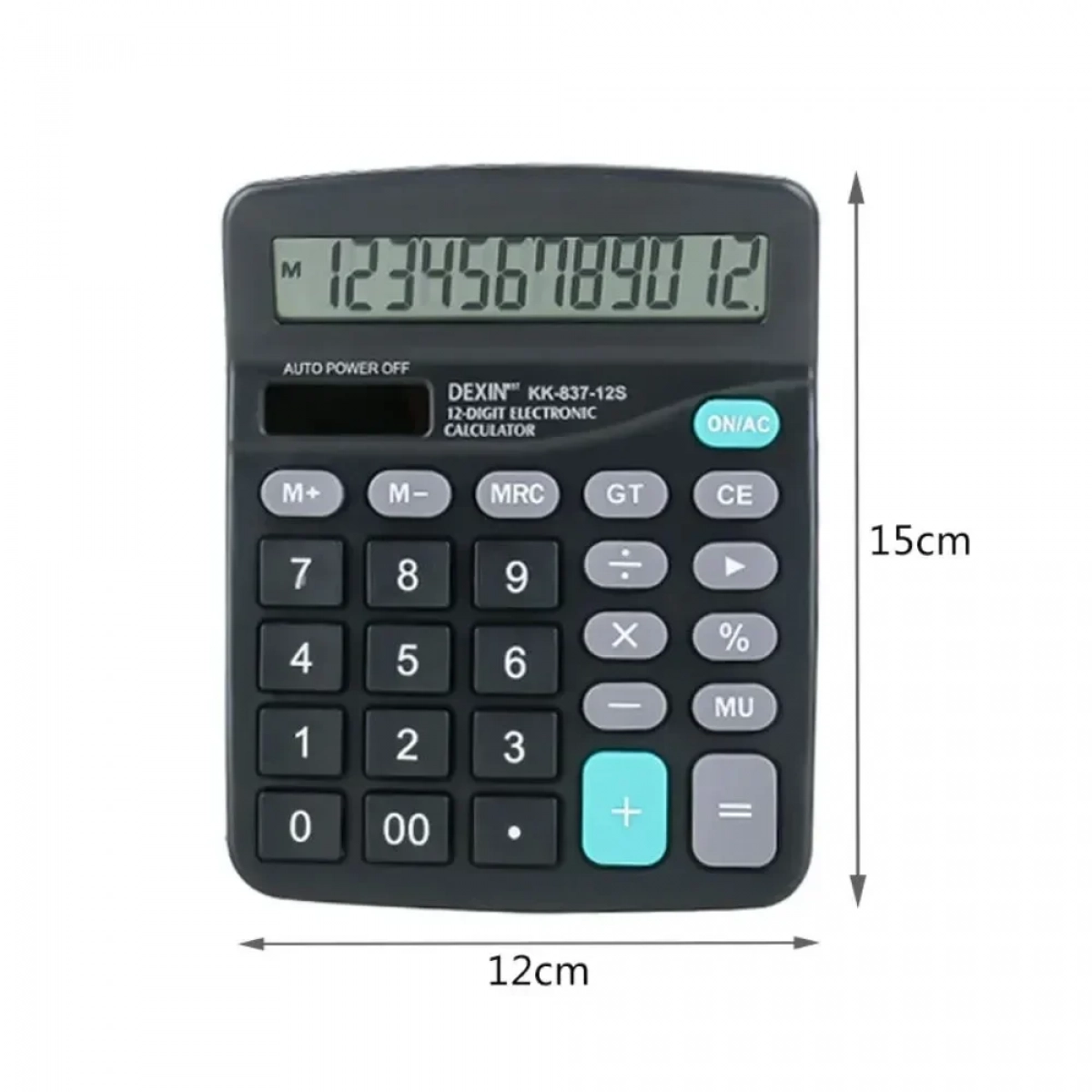 Dexin Bst KK-837-12S Αριθμομηχανή με Οθόνη LCD 12 Ψηφίων - Μαύρο - Photo4