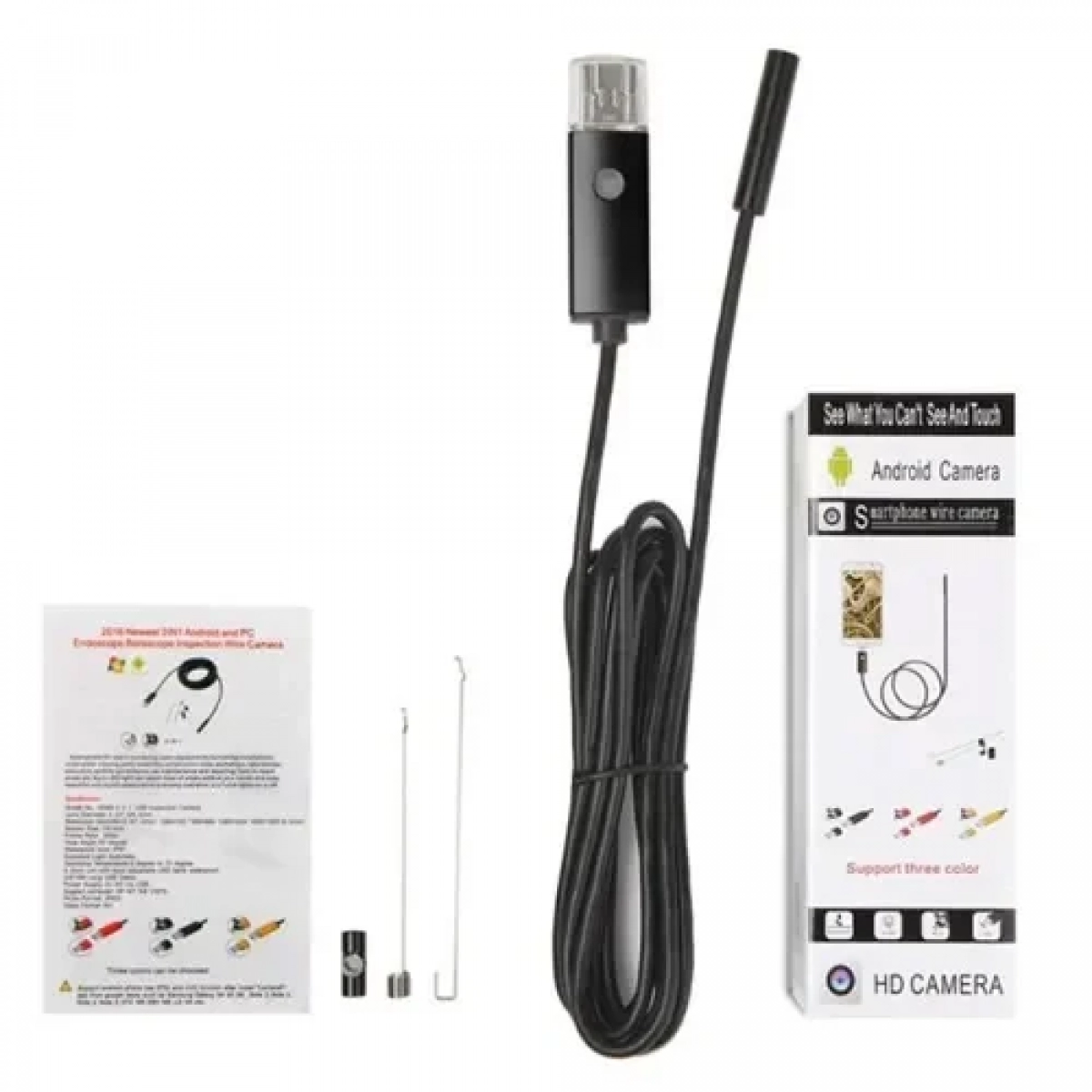Ενδοσκοπική κάμερα USB για smartphone ή PC, OTG, αδιάβροχη 10cm μαύρη - Image 2