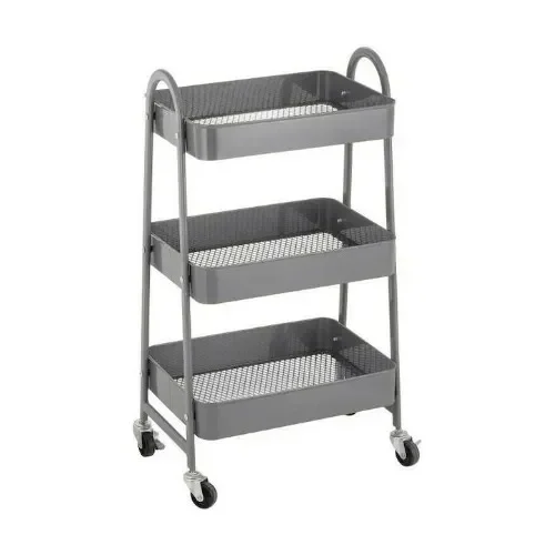 Τρόλει Κουζίνας Μεταλλικό 3 Θέσεων 45x30.5x77cm σε Γκρι Χρώμα 21816