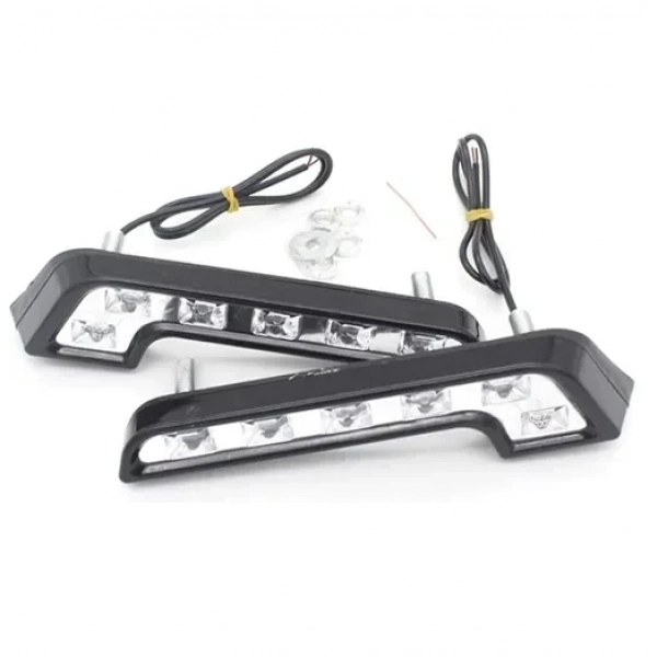 Φώτα ημέρας σχήματος L 6 SMD LED DC 12V λευκό 2τμχ. HW-0242