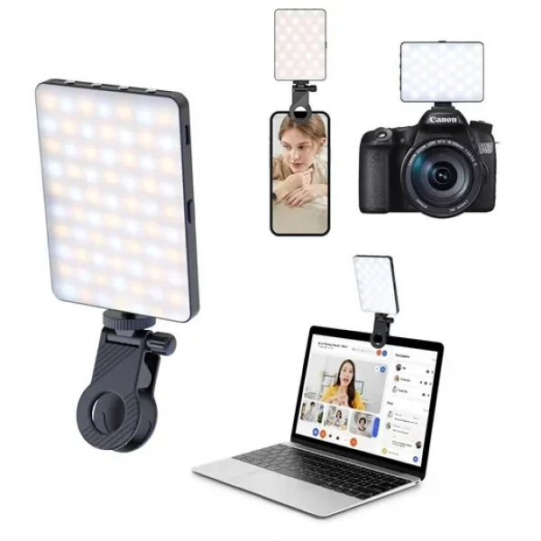 Φωτιστικό Selfie LED με κλιπ για βίντεο/φωτογραφία με δυνατότητα ρύθμισης 3000K-9900K M15