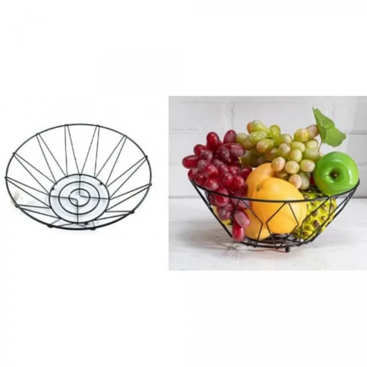 Φρουτιέρα Μεταλλική 20 cm 21847 Μαύρη