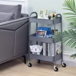 Τρόλει Κουζίνας Μεταλλικό 3 Θέσεων 45x30.5x77cm σε Γκρι Χρώμα 21816