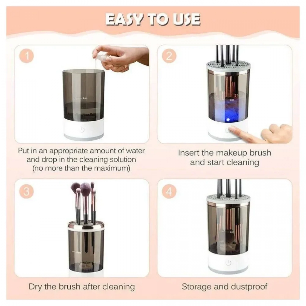 Ηλεκτρικό Καθαριστικό Μακιγιάζ με Βύσμα - Makeup Brush Cleaner - Photo2