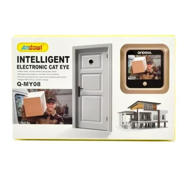 Ηλεκτρονικό ματάκι/κάμερα πόρτας με οθόνη 2.4″ 4Κ Andowl Q-MY08 – χρυσό
