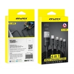 Καλώδιο φόρτισης & data 4in1 Fast Charge CL-129 1.5m AWEI - Image 5