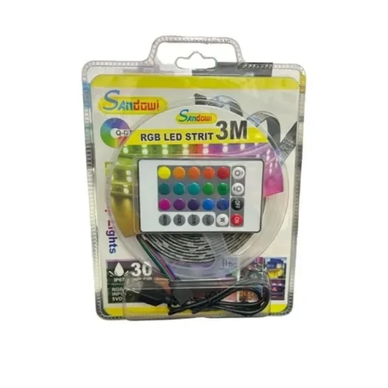 LED ταινία RGB 3m με τηλεχειριστήριο Andowl Q-DT30