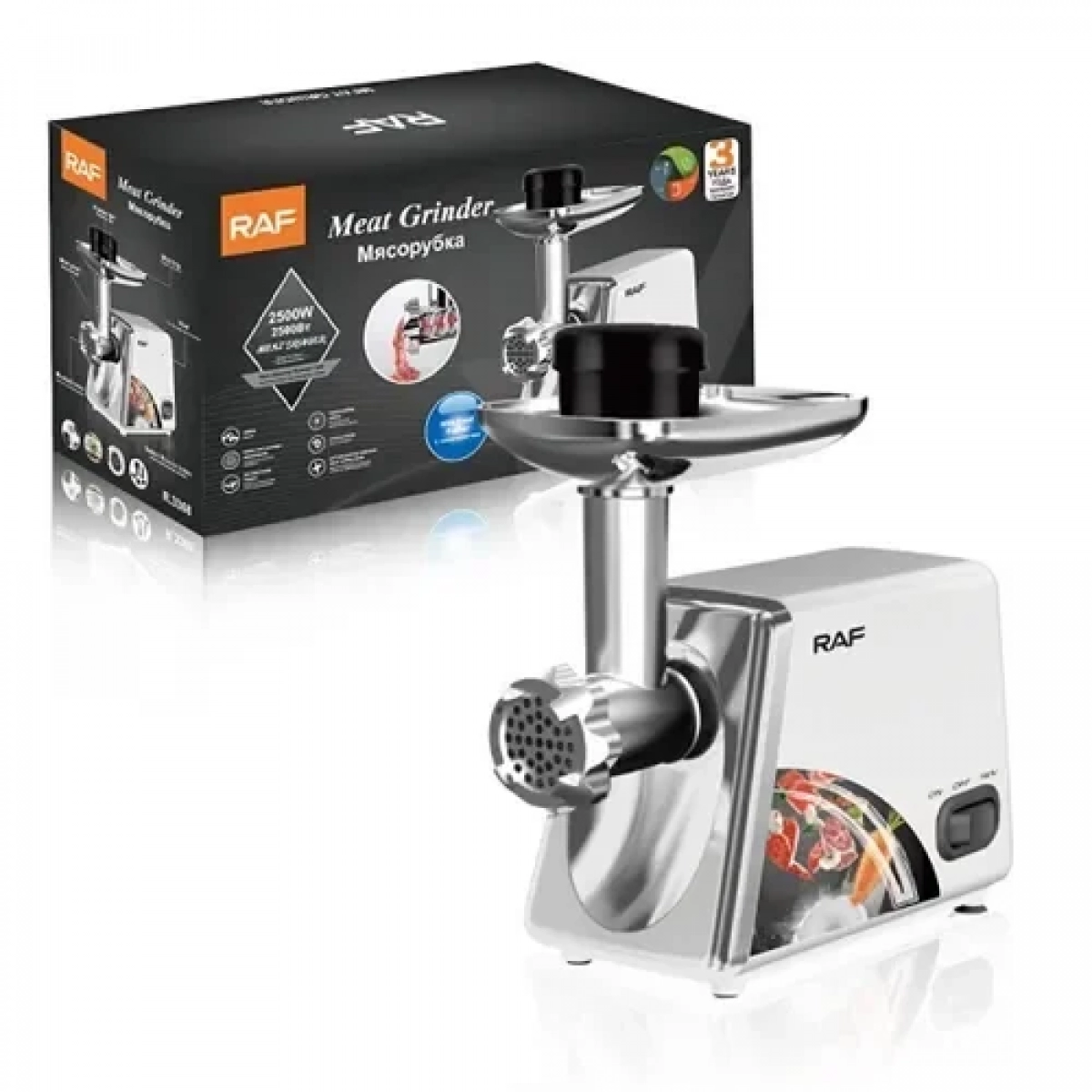 Μηχανή άλεσης κιμά 2.500W Raf R.3368 λευκό - Image 2