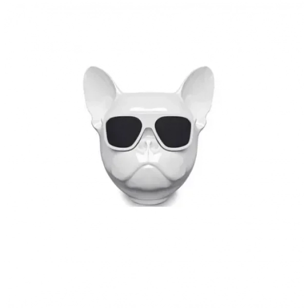 Mini φορητό ασύρματο ηχείο Bluetooth 3W σε σχήμα Bulldog με διάρκεια μπαταρίας έως 4 ώρες TF/FM 006 λευκό