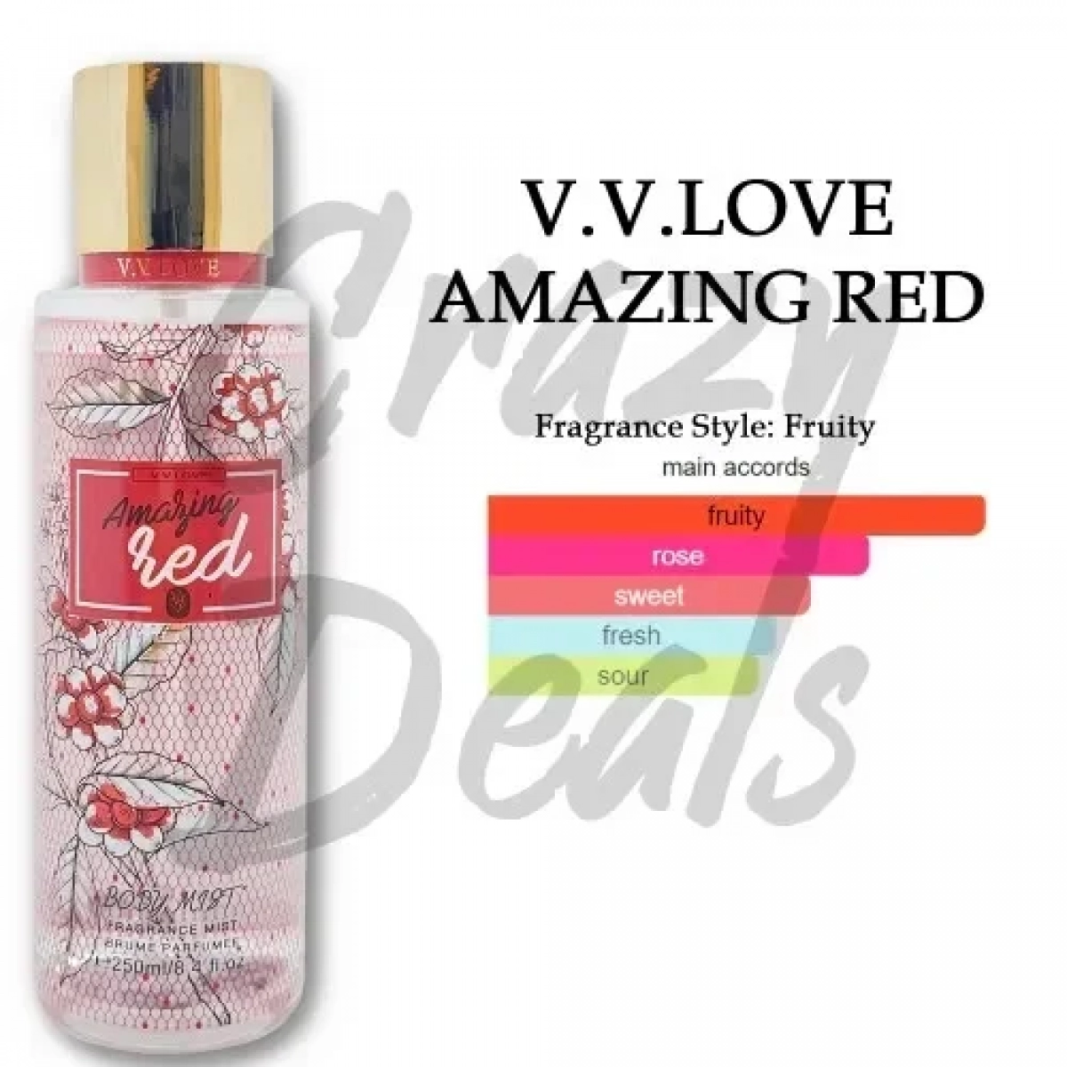 Body Mist Αρωματικό Σπρέι Σώματος 250ml VV Love - Amazing Red VL9056-118