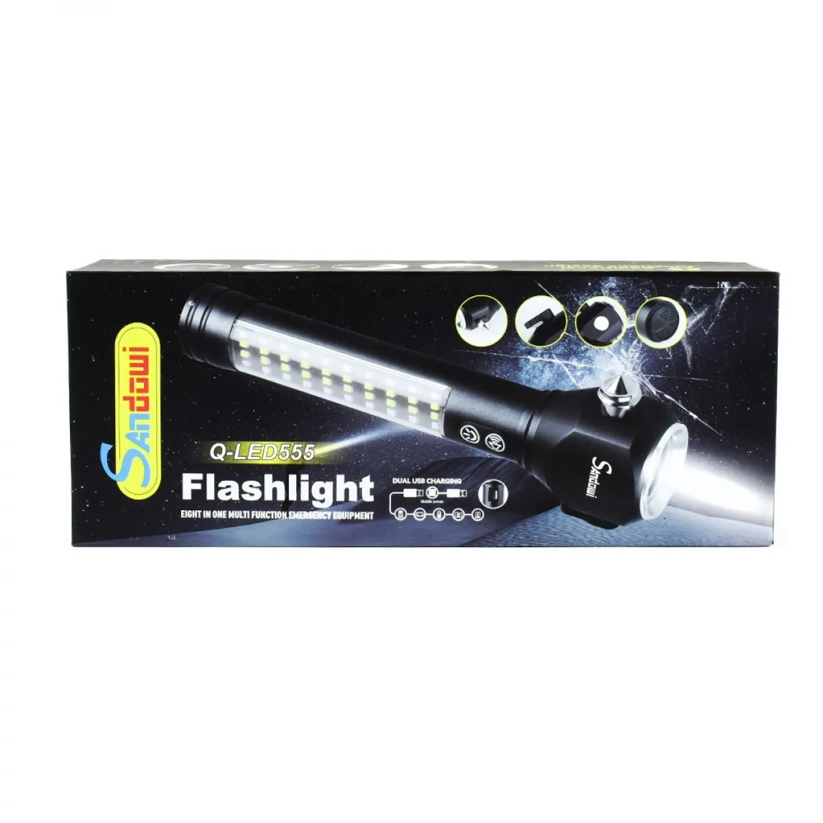 Πολυφακός LED αλουμινίου πολυεργαλείο 7 σε 1 Andowl Q-LED555 σε μαύρο χρώμα - Image 5