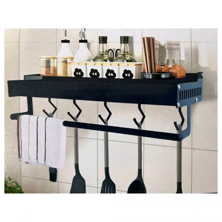 Πολυλειτουργικό Ράφι Τοίχου - Αυτοκόλλητο Ράφι Αποθήκευσης Κουζίνας - Photo1