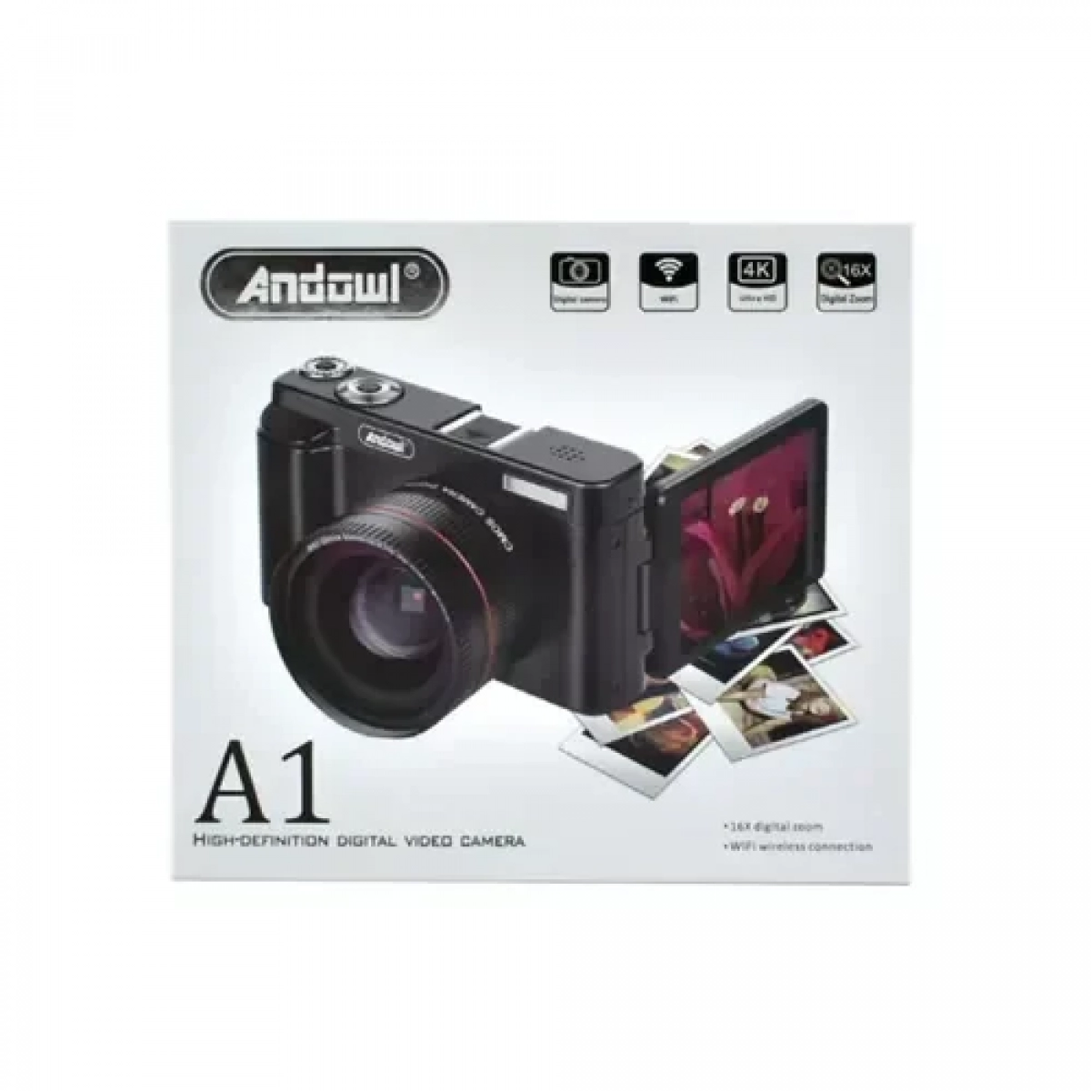 Ψηφιακή φωτογραφική μηχανή 8MP 4K Ultra HD 16x Digital WiFi Andowl A1 – μαύρο - Image 6