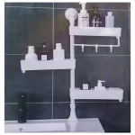 Ραφιέρα Μπάνιου Πλαστική 3 σε 1 - Λευκό - Photo2