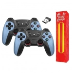 Λαμπάδα Σετ Ασύρματα Gamepad 2.4G για PS3/Έξυπνο τηλέφωνο/Tablet PC/Smart TV Box 2 τμχ Μπλε