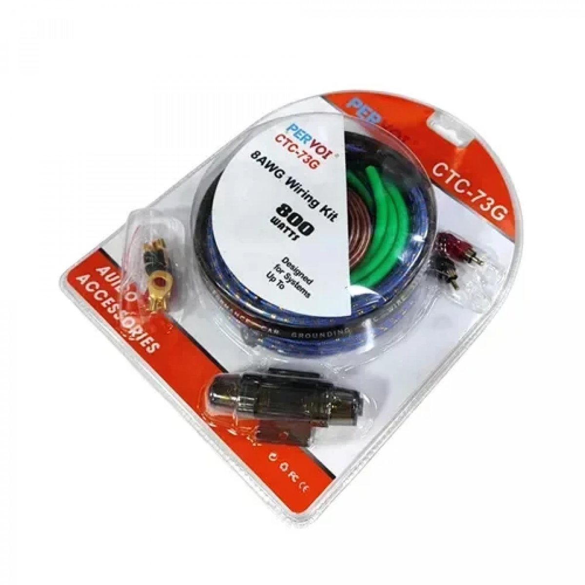 Σετ καλωδίων ενισχυτή αυτοκινήτου 800W CTC-73G – 8AWG Wiring Kit Car Cables Pervoi - Image 2