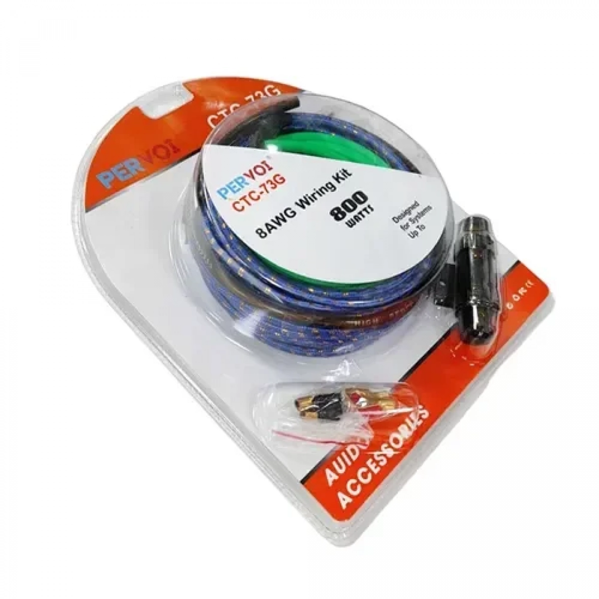 Σετ καλωδίων ενισχυτή αυτοκινήτου 800W CTC-73G – 8AWG Wiring Kit Car Cables Pervoi - Image 3