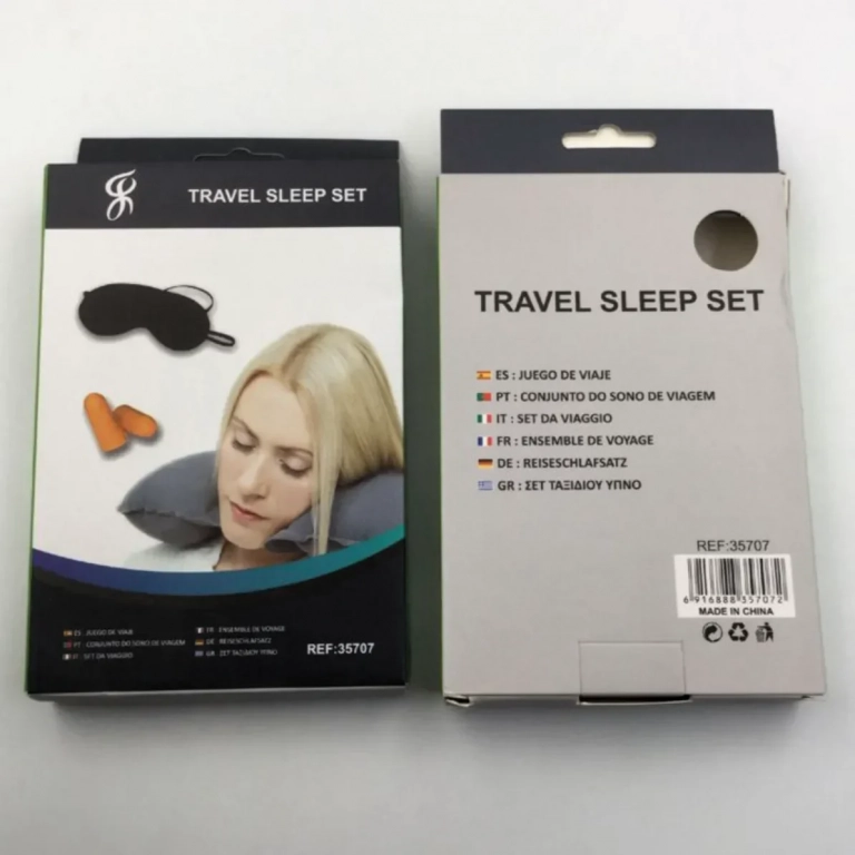 Σετ Ταξιδίου Ωτοασπίδες, Μάσκα Ύπνου και Μαξιλαράκι 3 Τεμάχια
