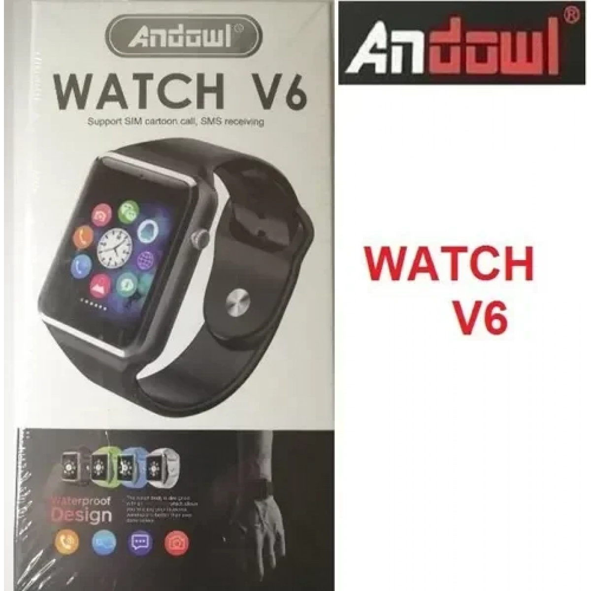 Smartwatch με  Bluetooth και παλμογράφο Andowl V6 μαύρο - Image 2