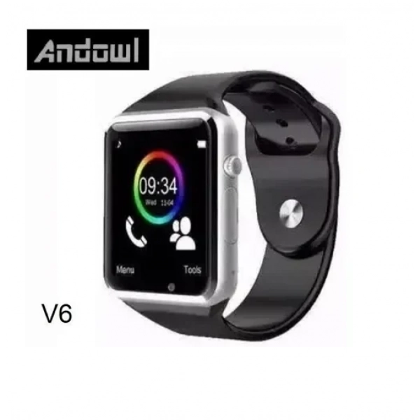 Smartwatch με Bluetooth και παλμογράφο Andowl V6 μαύρο
