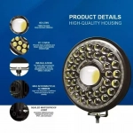 Στρογγυλός προβολέας αυτοκινήτου LED 12V 44W 18cm με λευκό φωτισμό 1τμχ Andowl Q-LED07 - Image 7