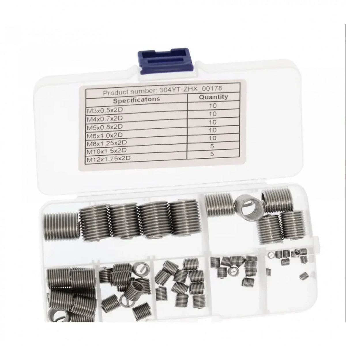 Σετ Helicoil ελατήρια επισκευής σπειρωμάτων σε 7 διαφορετικά μεγέθη 60 τεμαχίων-OEM