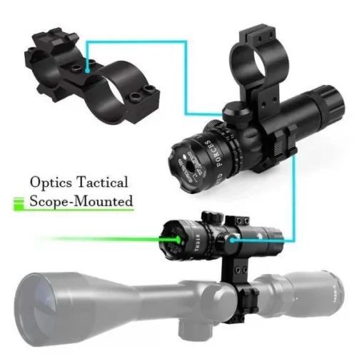 Πράσινο Laser για Airsoft όπλα με 2 βάσεις επαναφορτιζόμενο