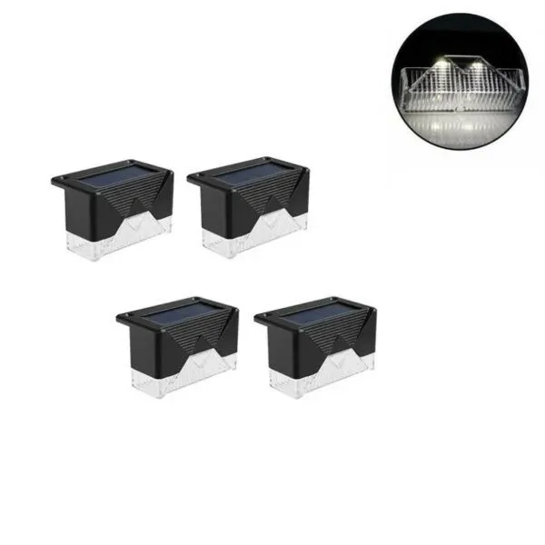 Ηλιακό Γωνιακό Φωτιστικό Νυκτός Με 2 LED IP65 Λευκό Ψυχρό 4 τεμ.