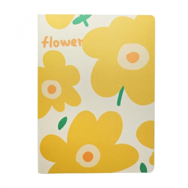Σημειωματάριο 80 Φύλλων A5 Ριγέ 15x21 cm Flower Κίτρινο 888107